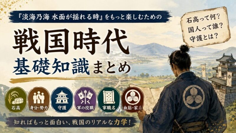 『淡海乃海 水面が揺れる時 〜三英傑に嫌われた不運な男、朽木基綱の逆襲〜』をもっと楽しむための備忘録