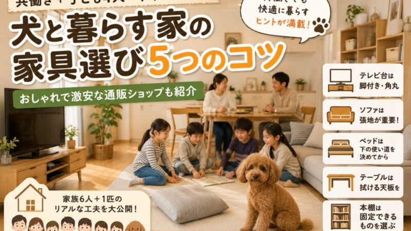 【共働き＋子ども4人＋トイプードル】犬と暮らす家の家具選び5つのコツ｜おしゃれで激安な通販ショップも紹介