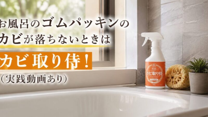 お風呂のゴムパッキンのカビが落ちないときはカビ取り侍！（実践動画あり） 